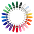 Colorful crystal pendant necklace set on a white background